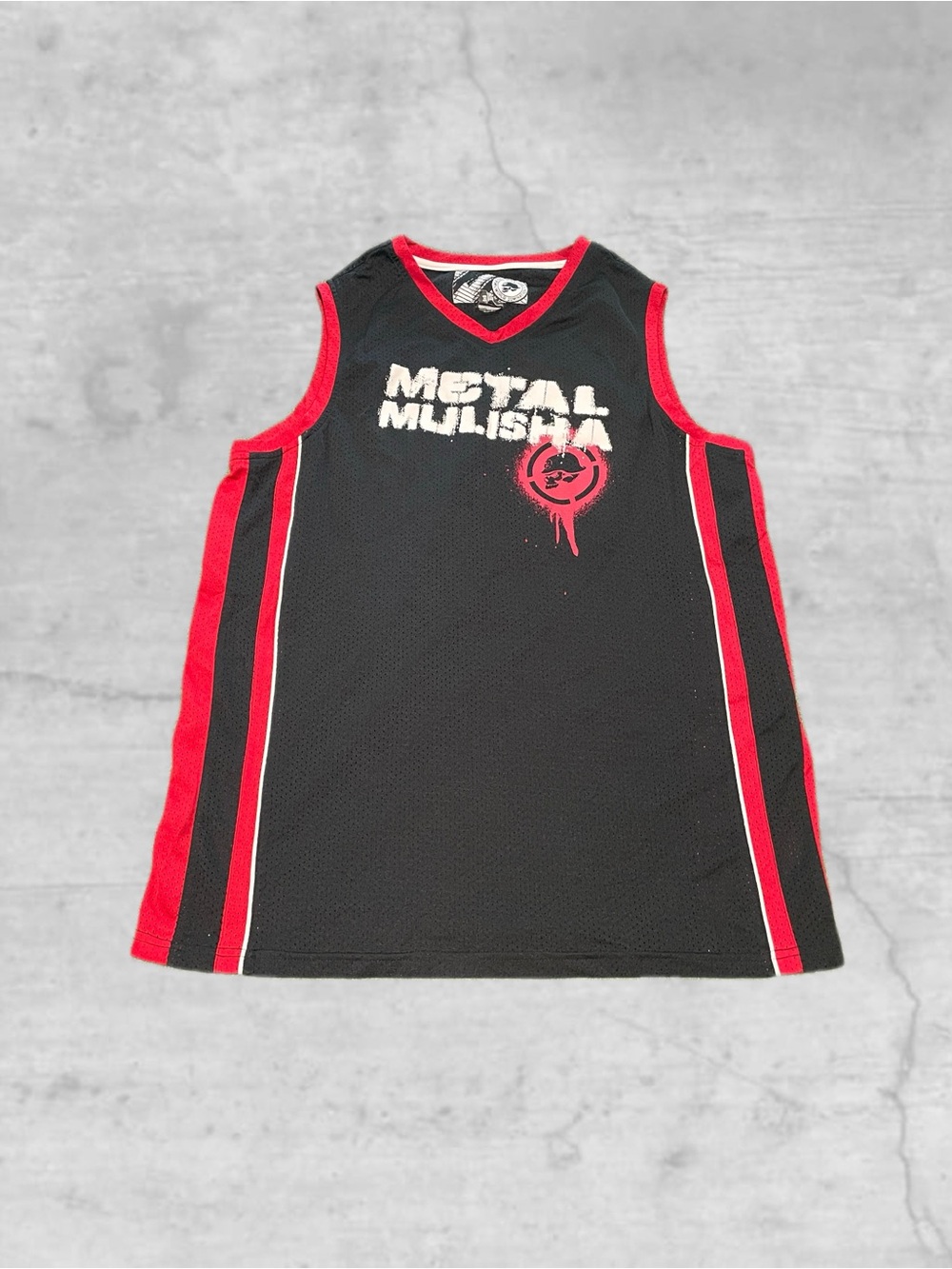 Y2K Metal Mulisha Mesh Tank Top Jersey Men's Black/Red Size Large